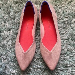 Rothys metallic rose gold points sz 9 worn once